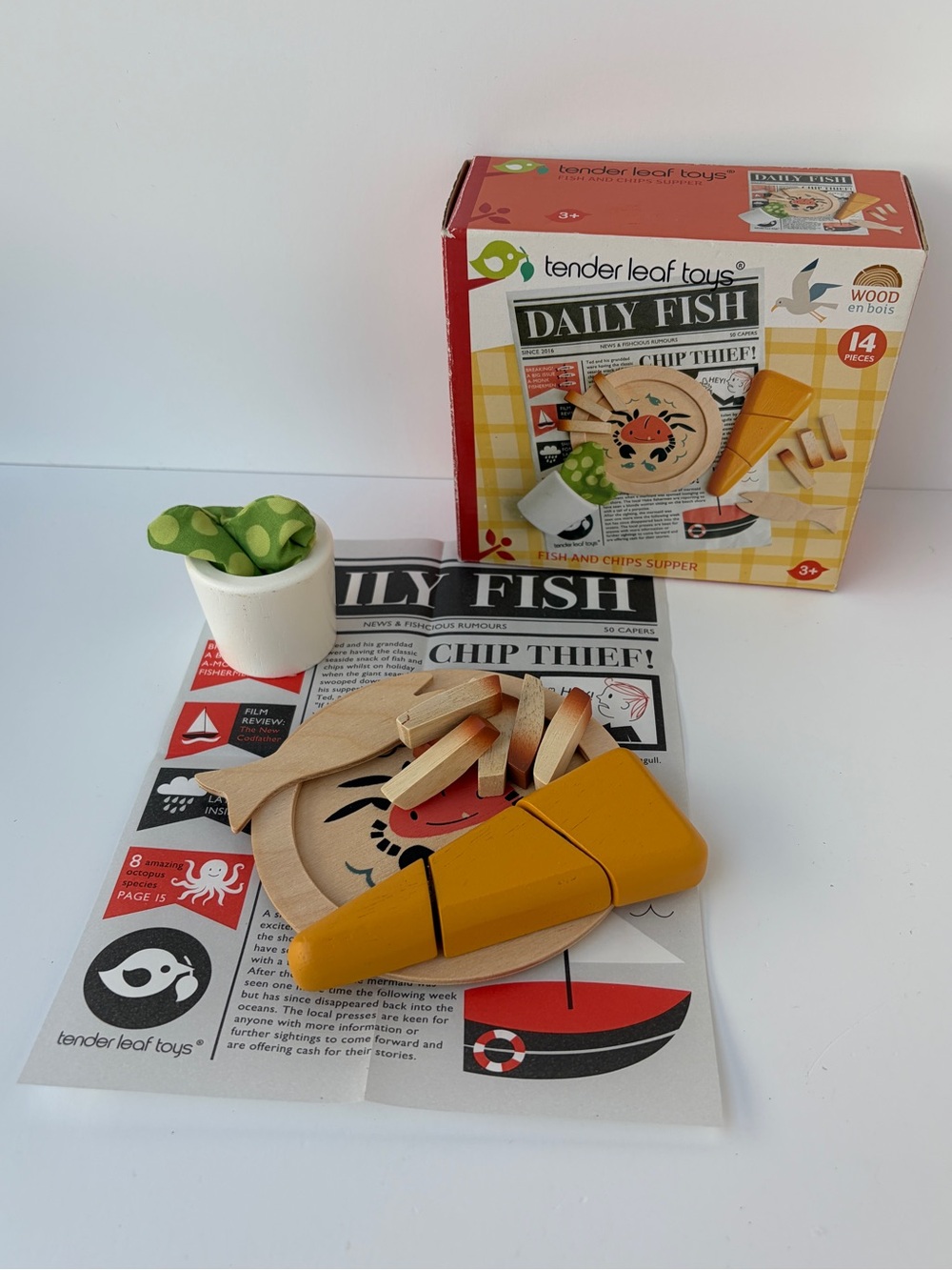 Tender Leaf Toys - Fish and Chips Supper - Wooden Play Food Set